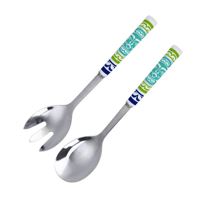 Salad Servers with Contemporary Indigenous Design for wholesale by Made By Humans Designs