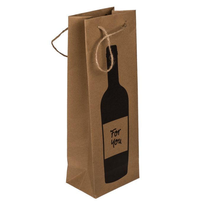 Out of the blue KG – Großhandel Flaschentüte – Geschenktüte aus Kraftpapier für Weinflaschen mit Jutegriff1