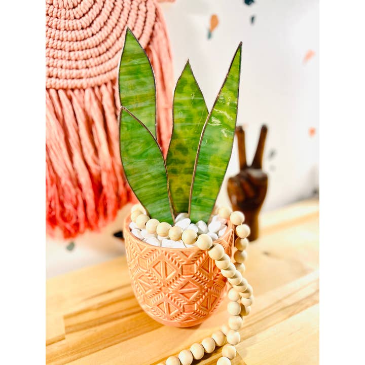 Samara Designs Studio – Planta artificial por atacado – Planta de cobra de vitral7