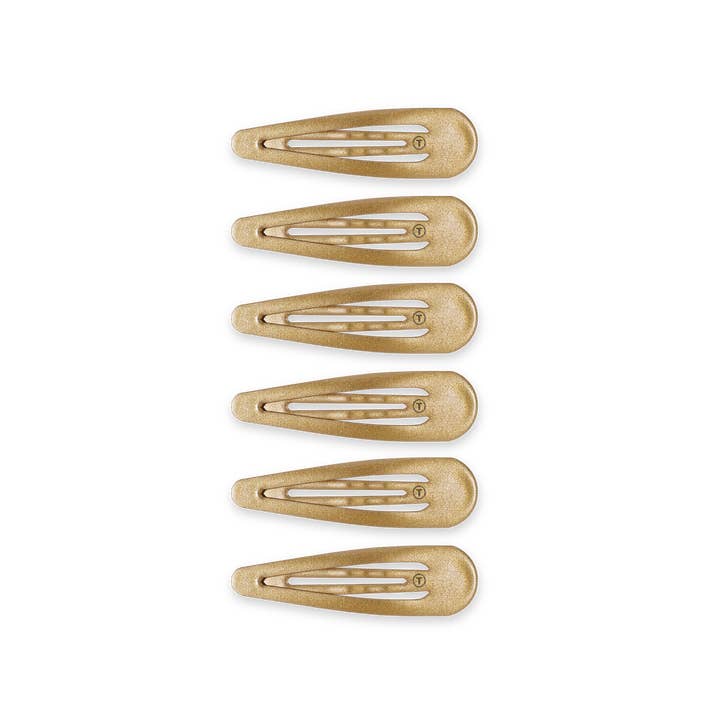 TELETIES - Wholesale Hair Clip - Women's - Snap Clip | Gold | 6 Count