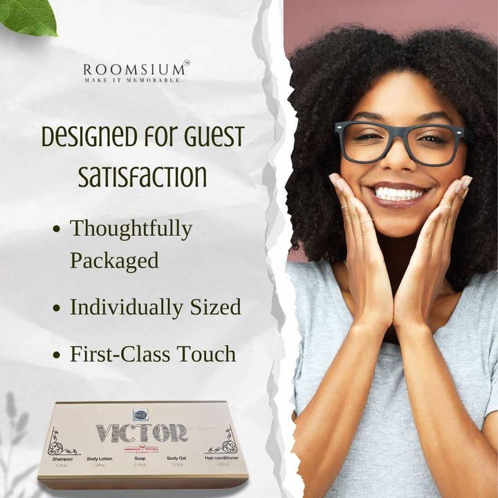 Roomsium - Wholesale Bath & Body Set - Roomsium Victor 75-Piece Guest Toiletries Set – Luxury Guest Bathroom Supplies | Made in Turkey5