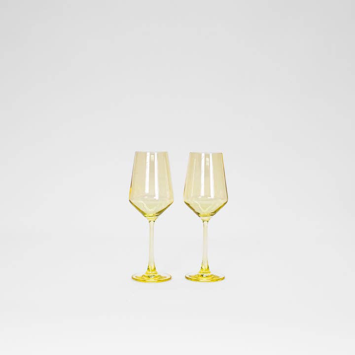 GlassHauseCo - Wholesale Wine Glass - Lemon Drop - Colored Wine Glass1
