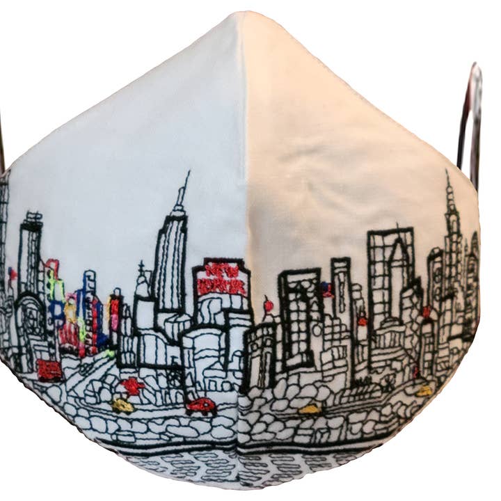 NYC Embroidered Skyline Face Mask for wholesale by Beyond Cushions Corporation
