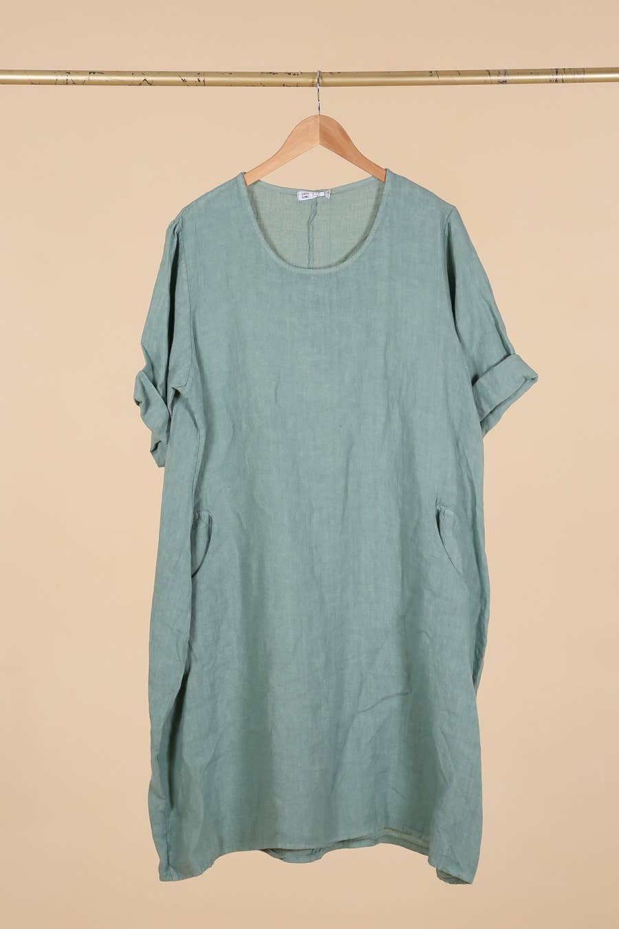la maison des fibres naturelles - Wholesale Dress - Women's - Round neck dress in 100% linen 676129