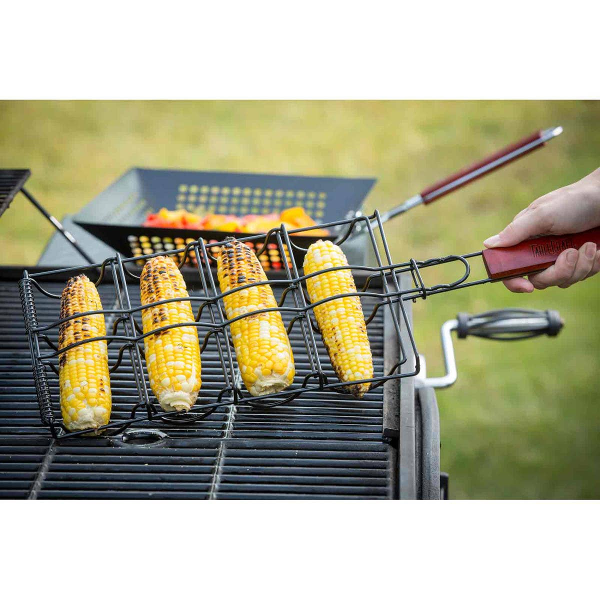 TableCraft Products Company - Wholesale Outdoor Grill Tools - Corn Holder Grilling Basket with Handle1