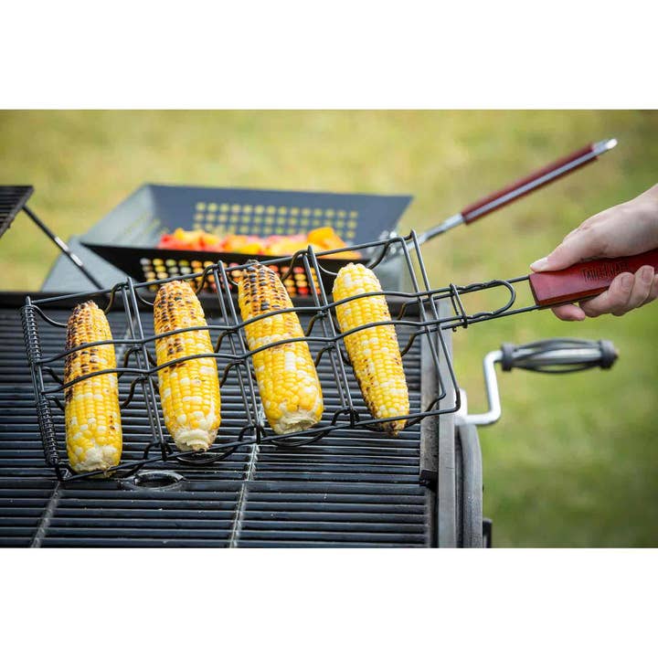 TableCraft Products Company - Wholesale Outdoor Grill Tools - Corn Holder Grilling Basket with Handle1