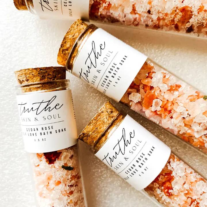 Truthe Skin & Soul - Wholesale Bath Soak/Milk - Cedar Rose Self Love Bath Soak Tubes