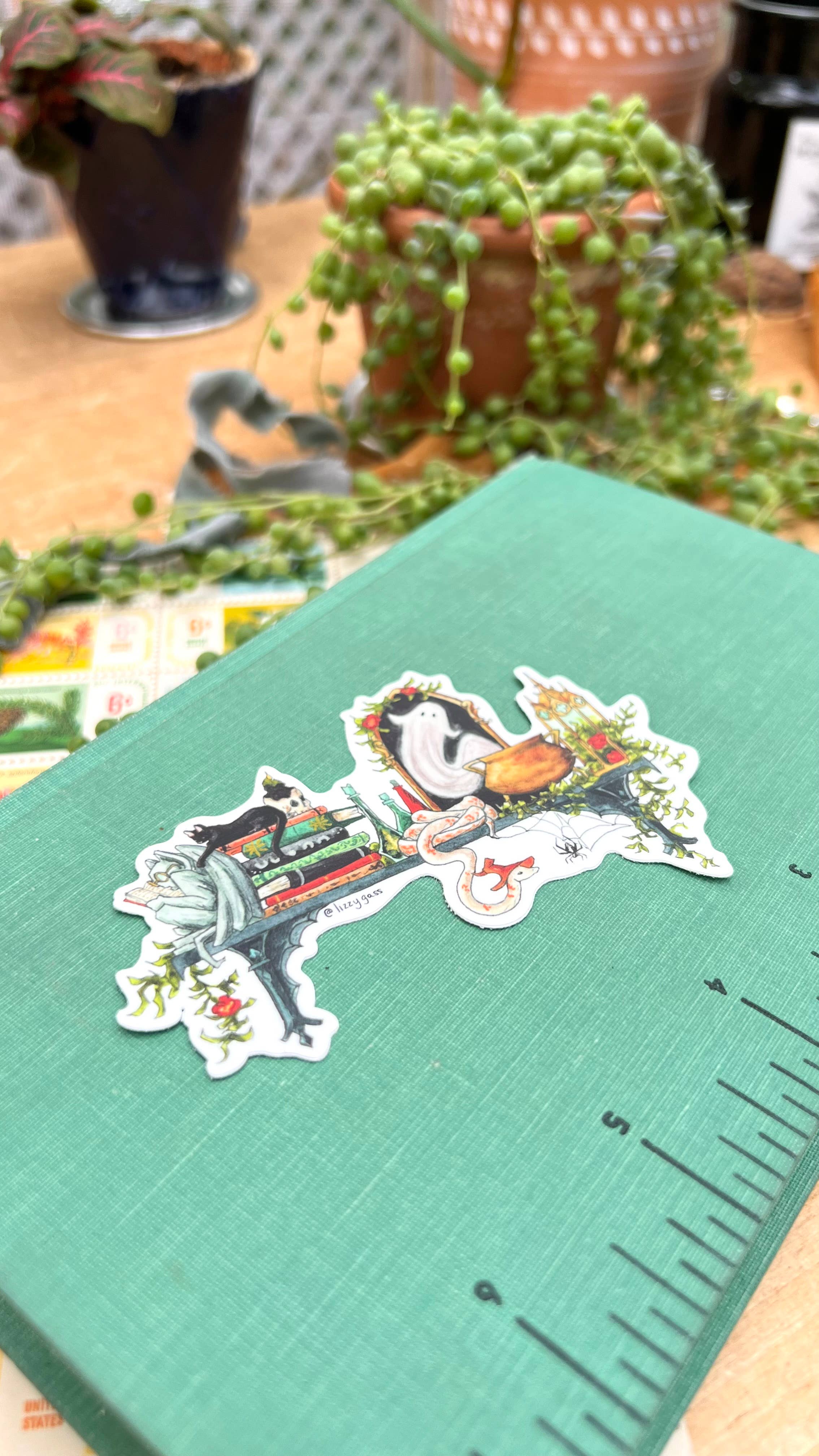 Lizzy Gass – wholesale Sticker – The Gothic Witch's Shelf Sticker1