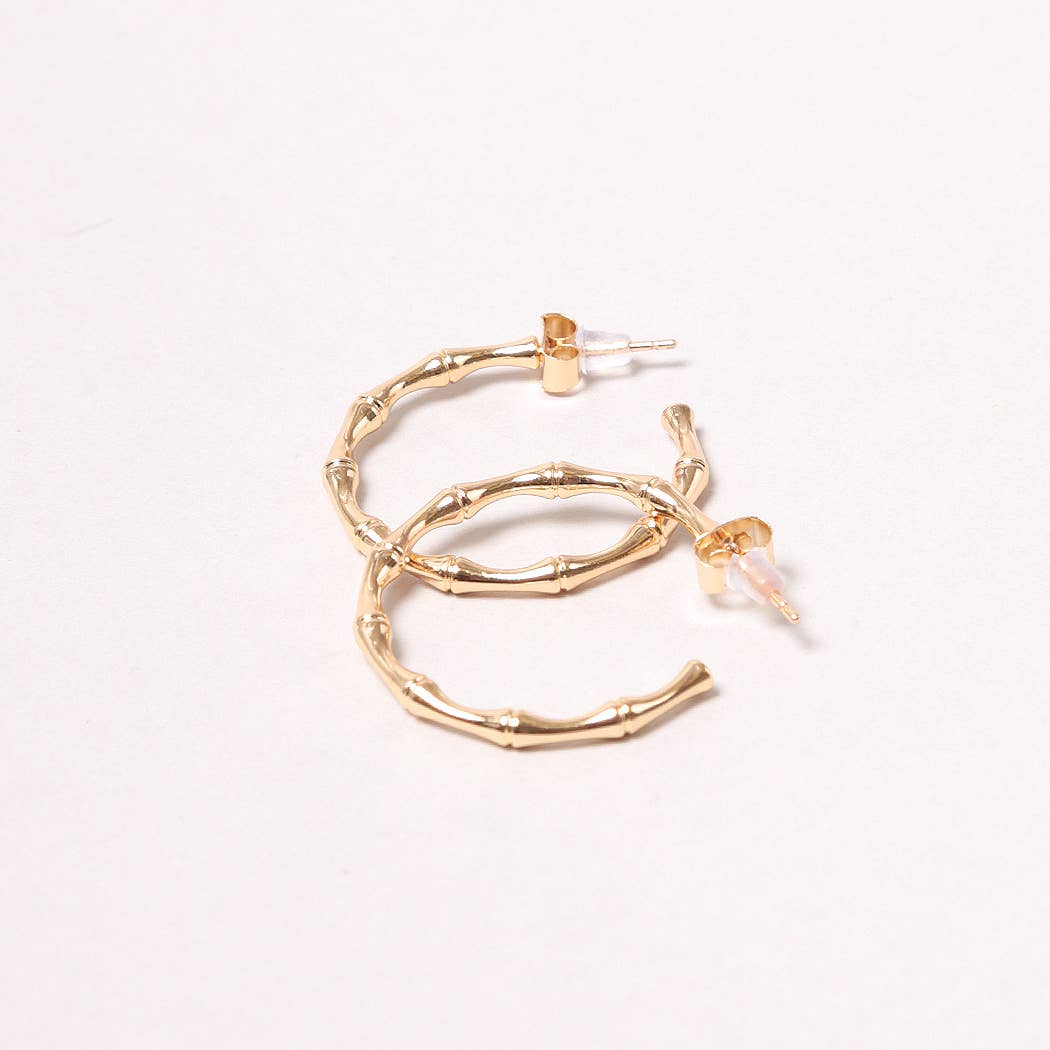 Fashion City – wholesale Hoop earrings – 14K Gold-Dipped Textured Post Earring6