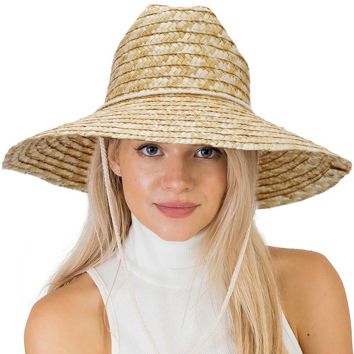 Cap Zone - Wholesale Straw Hat - Women's - Quarterhorse Crown Dome Wheat Straw Lifeguard Hat