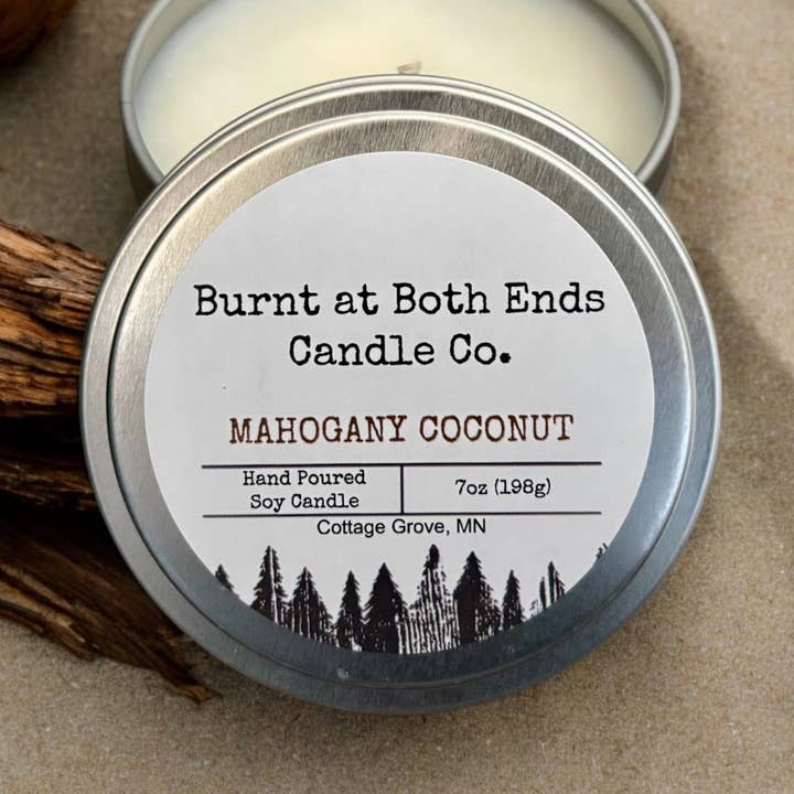 Mahogany Coconut - 7oz for wholesale by Burnt at Both Ends Candle Co