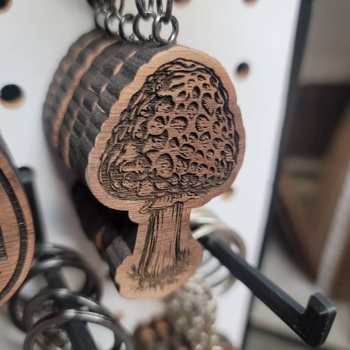 Morel Keychain for wholesale by Two Makers Crew