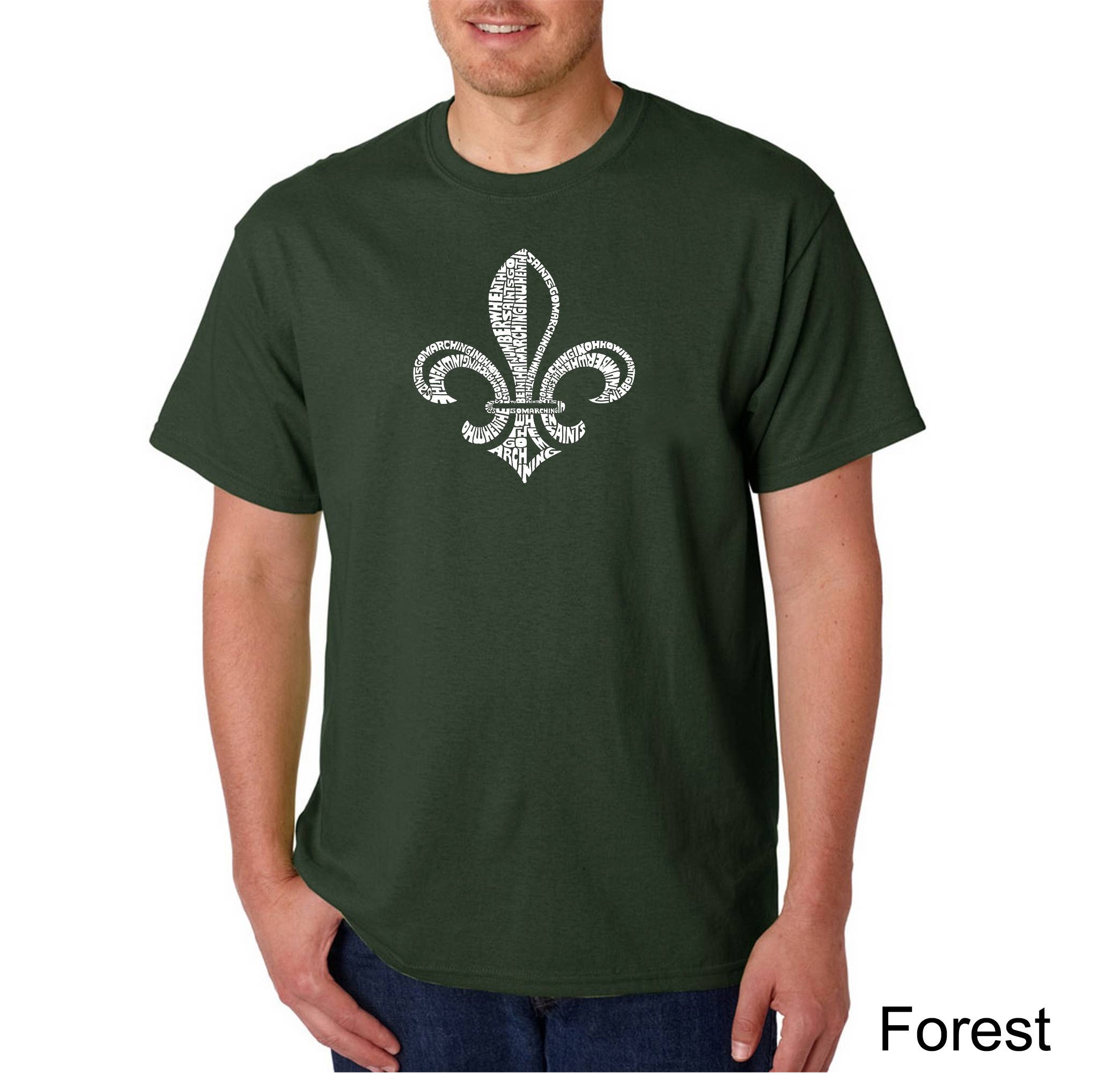 LA Pop Art - Wholesale Screen Printed T-Shirt - Men's - LA Pop Art Men's Word Art T-shirt - FLEUR DE LIS3