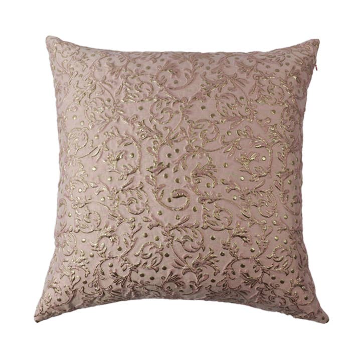 DECO DECOR – Engroshandel Pyntepude – Linned-bomuldspude med guldbroderi1