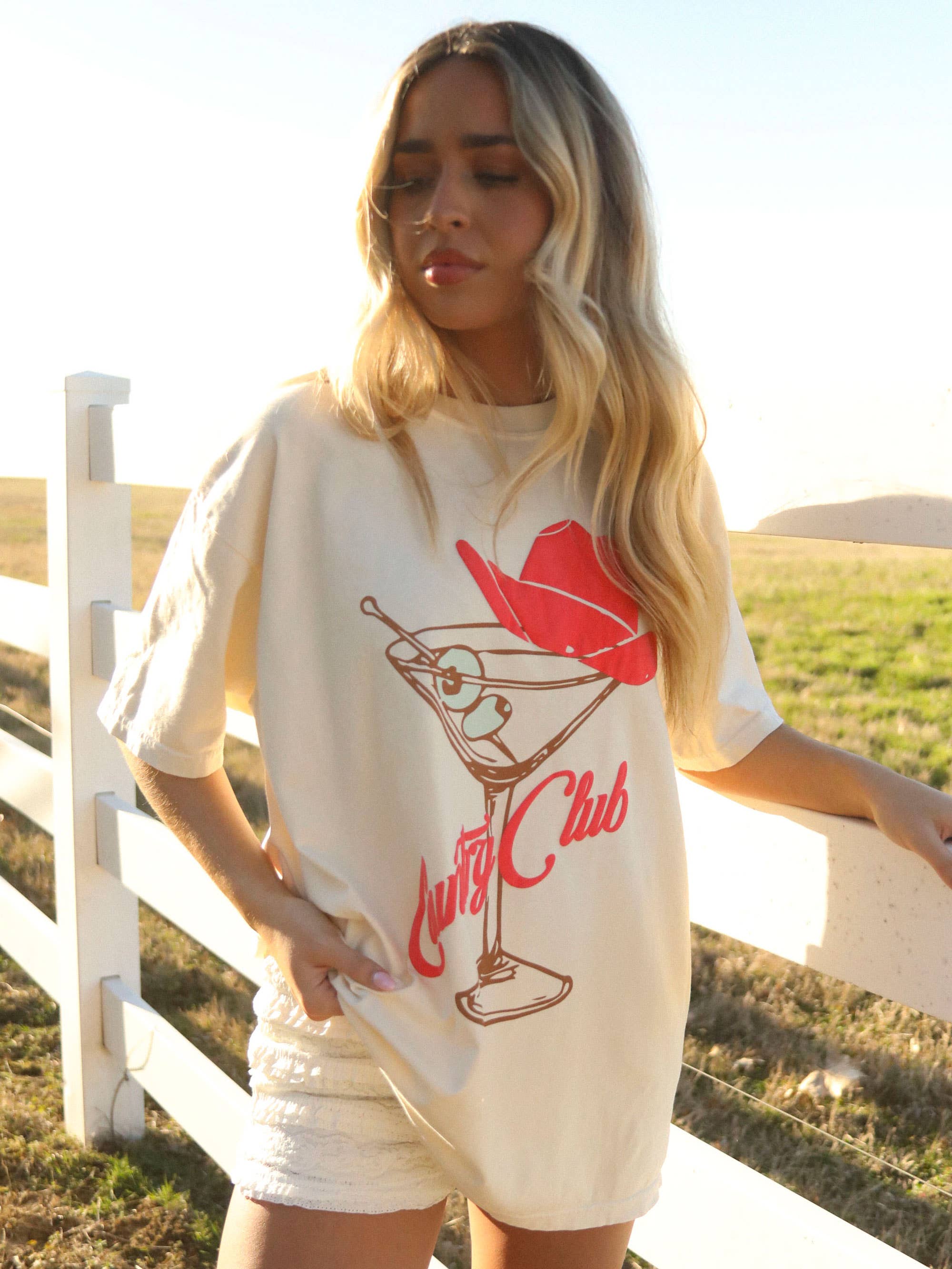CHARLIE SOUTHERN - Vente T-shirt sérigraphié – femme - TEE MARTINI DU CLUB DE CAMPAGNE COWBOY1