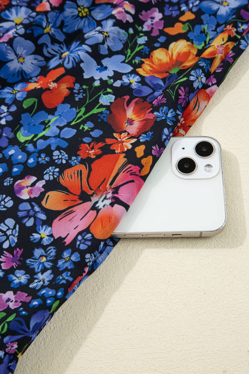 Blue Floral V-Neck Long Sleeve Maxi Dress for wholesale on Faire9