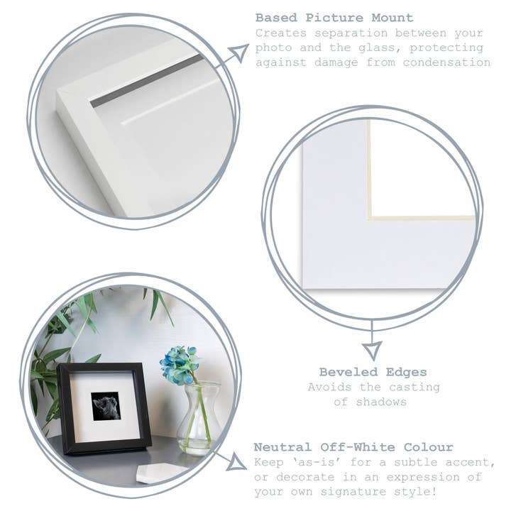 Rinkit Ltd – wholesale Picture frame – Nicola Spring Picture Mount 6x6 Frame Photo Size 4x4 White