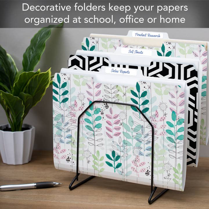 Conimar Promotions - Wholesale Folders - "Botanical Leaves" Single Decorative Reusable File Folders 3