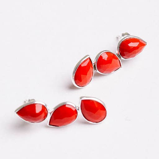 Judit Iconic Limited Edition Silver Red Earrings for wholesale by ACUS