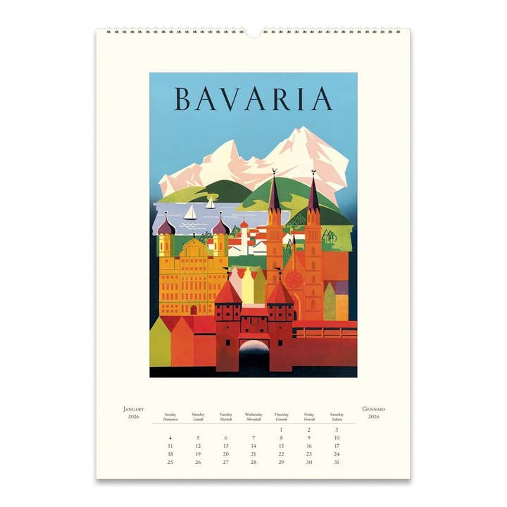 Bobangles - Wholesale Calendar - Cavallini 2026 Wall Calendar – Vintage Travel1