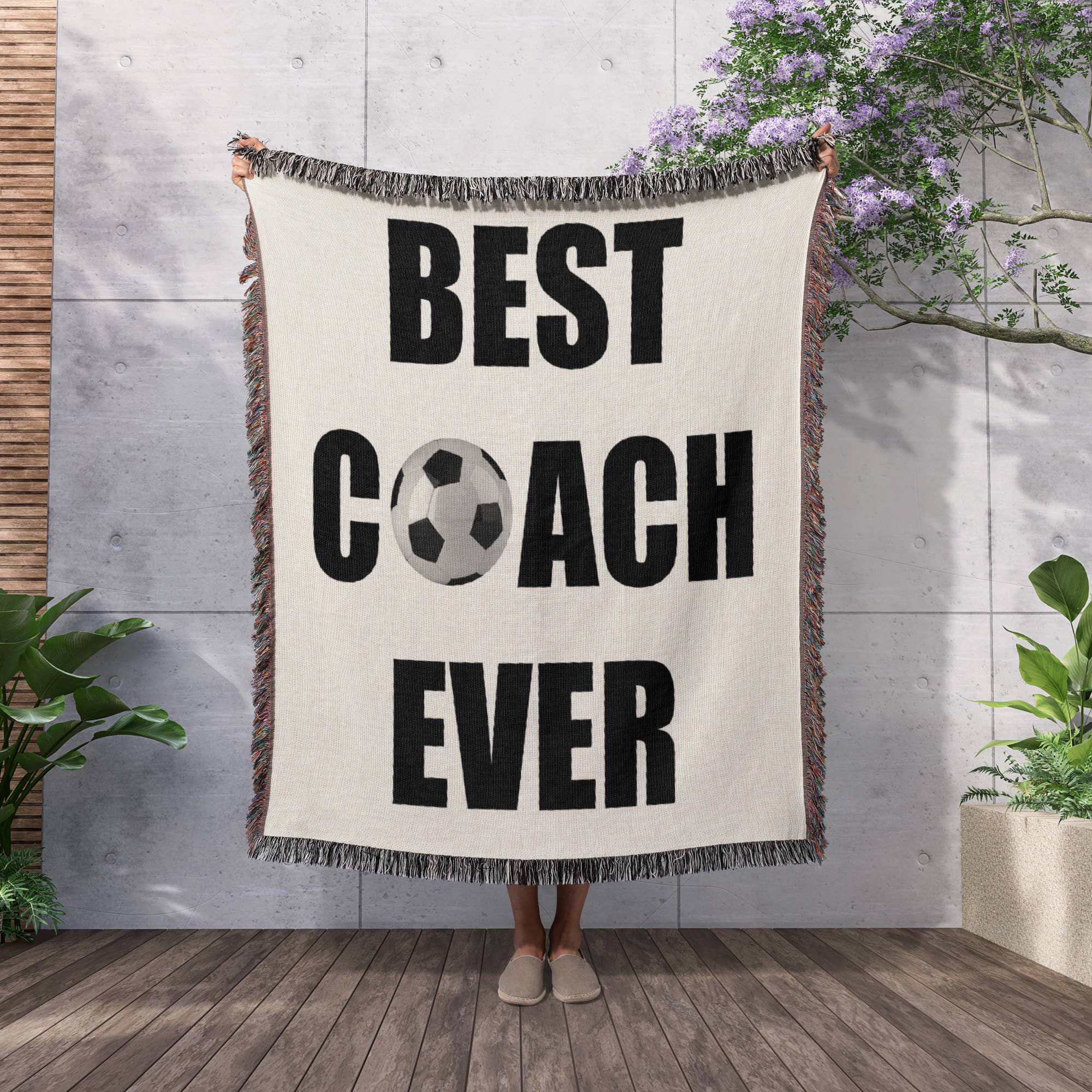 3dRose – wholesale Prydnadsfilt – 3dRose, Bästa fotbollstränaren någonsin, filt2