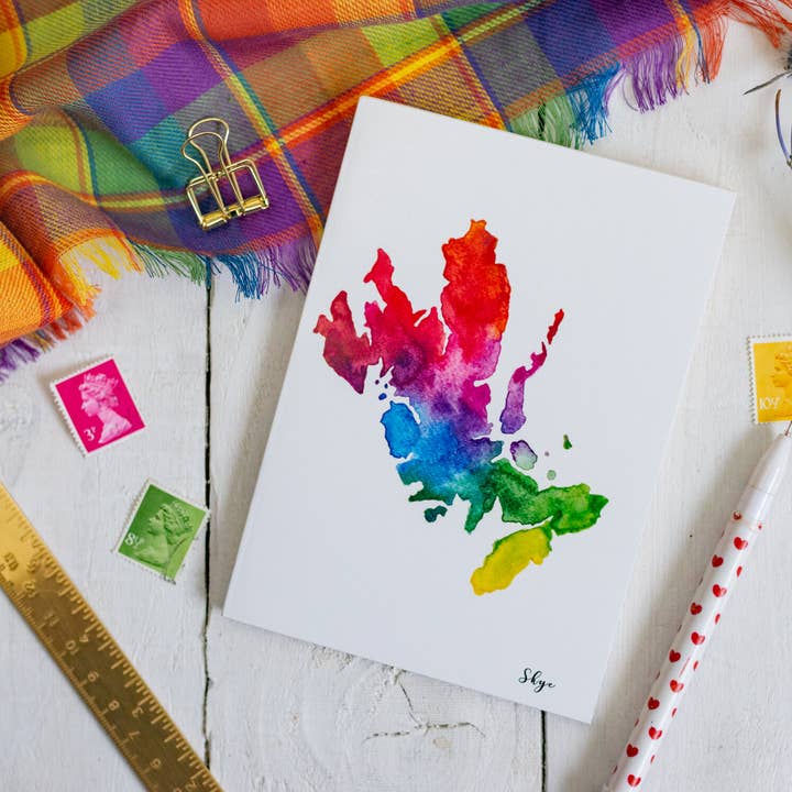 Skye Watercolour Map Notebook for wholesale by Sarah Leask Studio