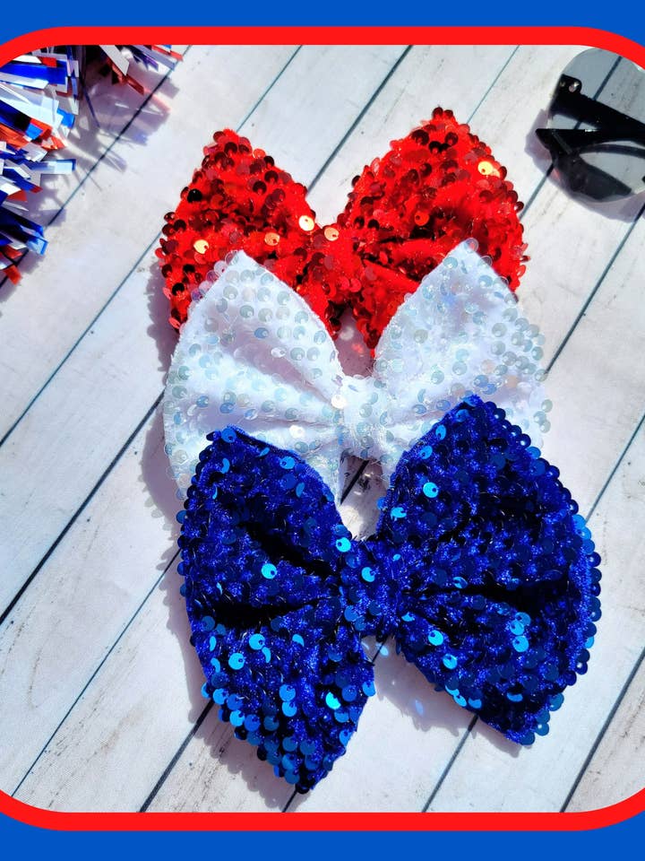 Noeud à paillettes du 4 juillet pour la vente par East Coast Kids