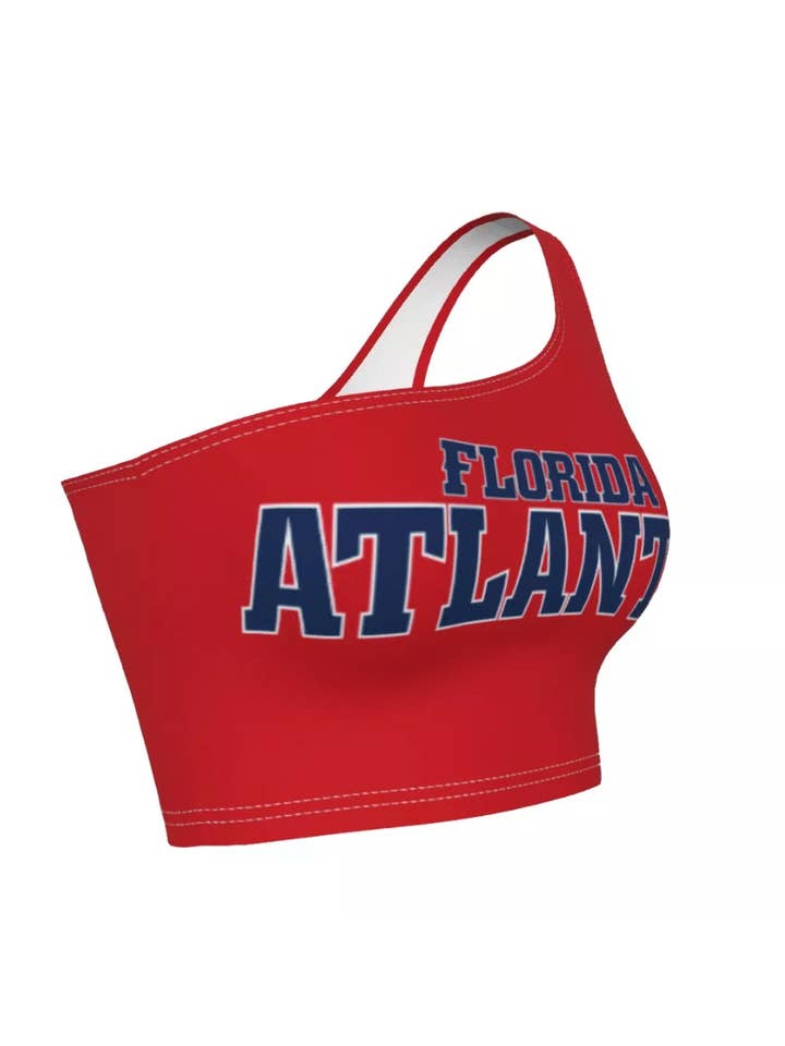 Lojo Collegiate Apparel - Wholesale Athletic Top - Women's - FAU Red One Shoulder Top