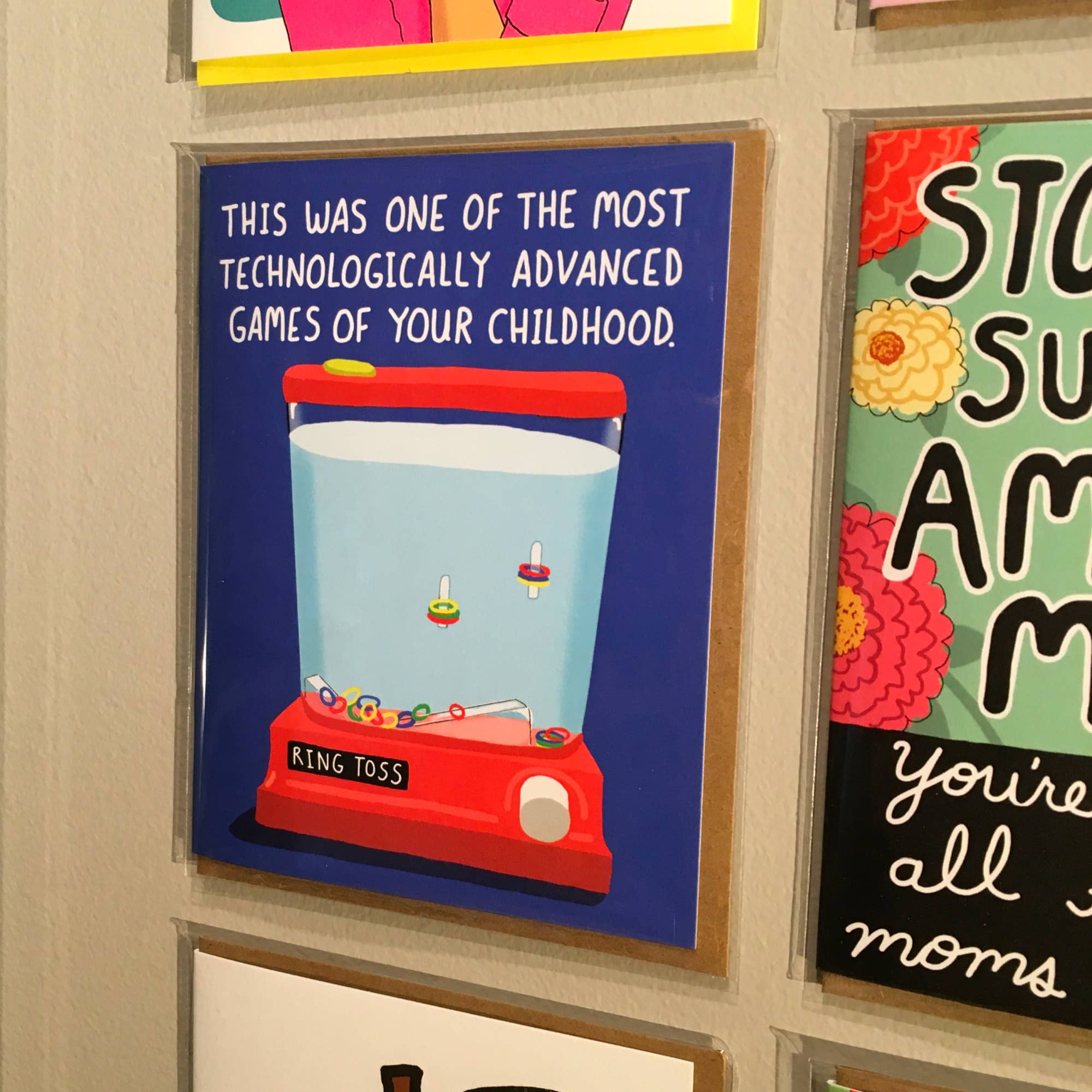 Bangs & Teeth - Wholesale Birthday Card - Ring toss game, funny birthday card, 80s card, 90s card2