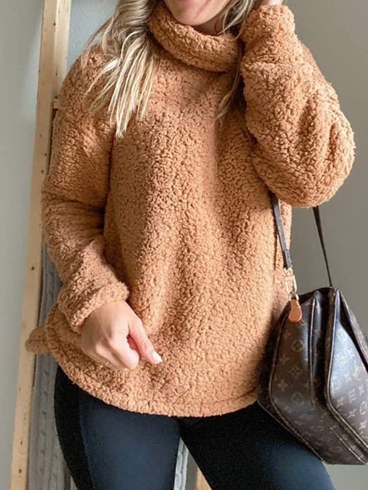 Cozy High-Neck Teddy Top for wholesale by THE WIZ