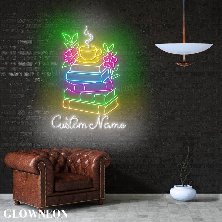 Glow Neon - Wholesale Neon Sign - Book Coffee Neon Sign, Wall LED Light for Tea Room Decor3