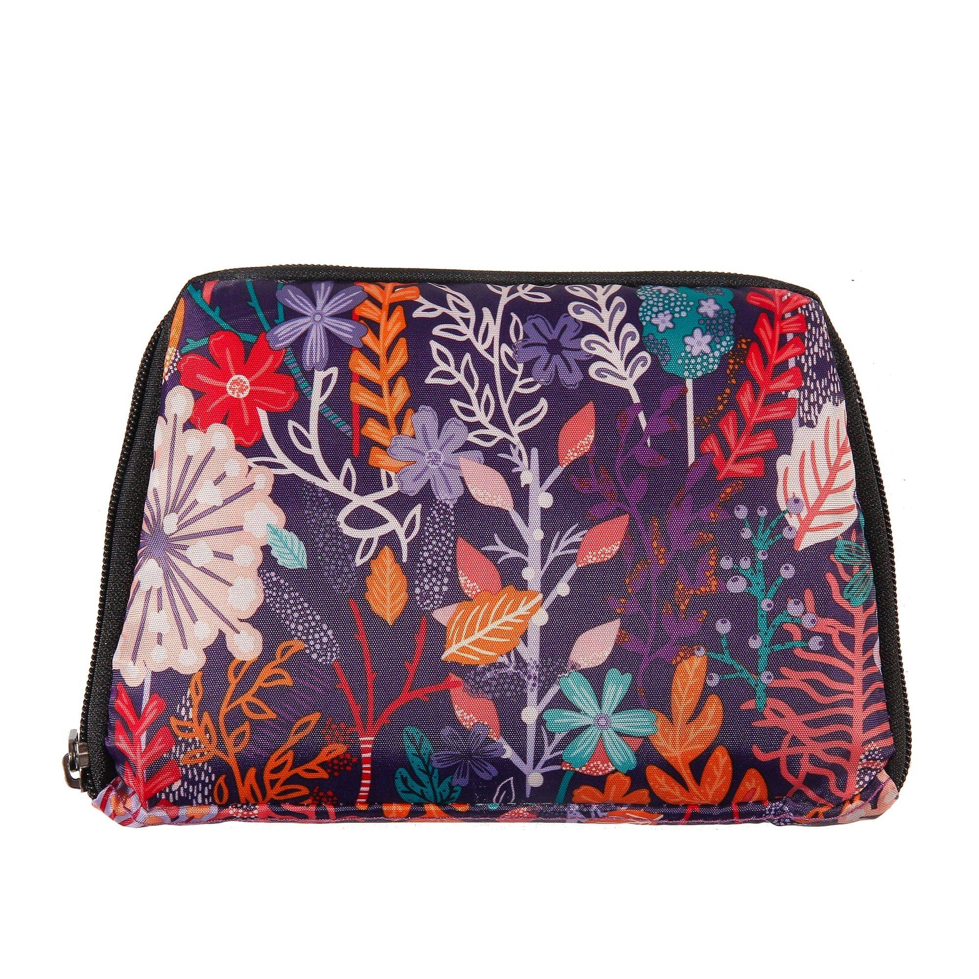 Purple Eco Chic Lightweight Foldable Mini Backpack Lush Floral for wholesale on Faire3