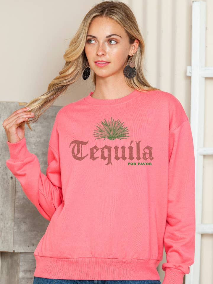 BT8368-SC Pull-over à imprimé graphique Tequila pour femme pour la vente par BouTeeQue Closet