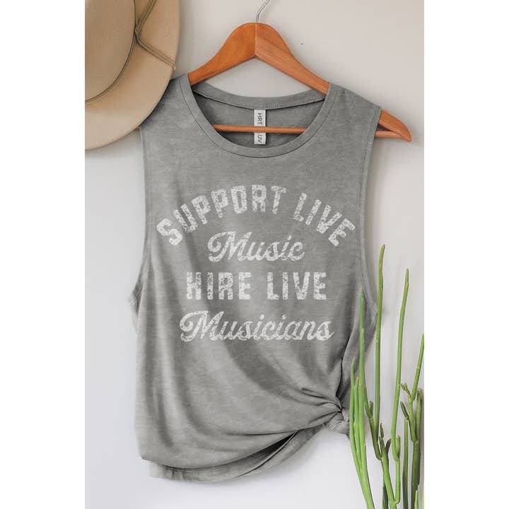 HRTandLUV - Wholesale Tank Top - Women's - SUPPORT LIVE MUSIC GRAPHIC TANK TOP5