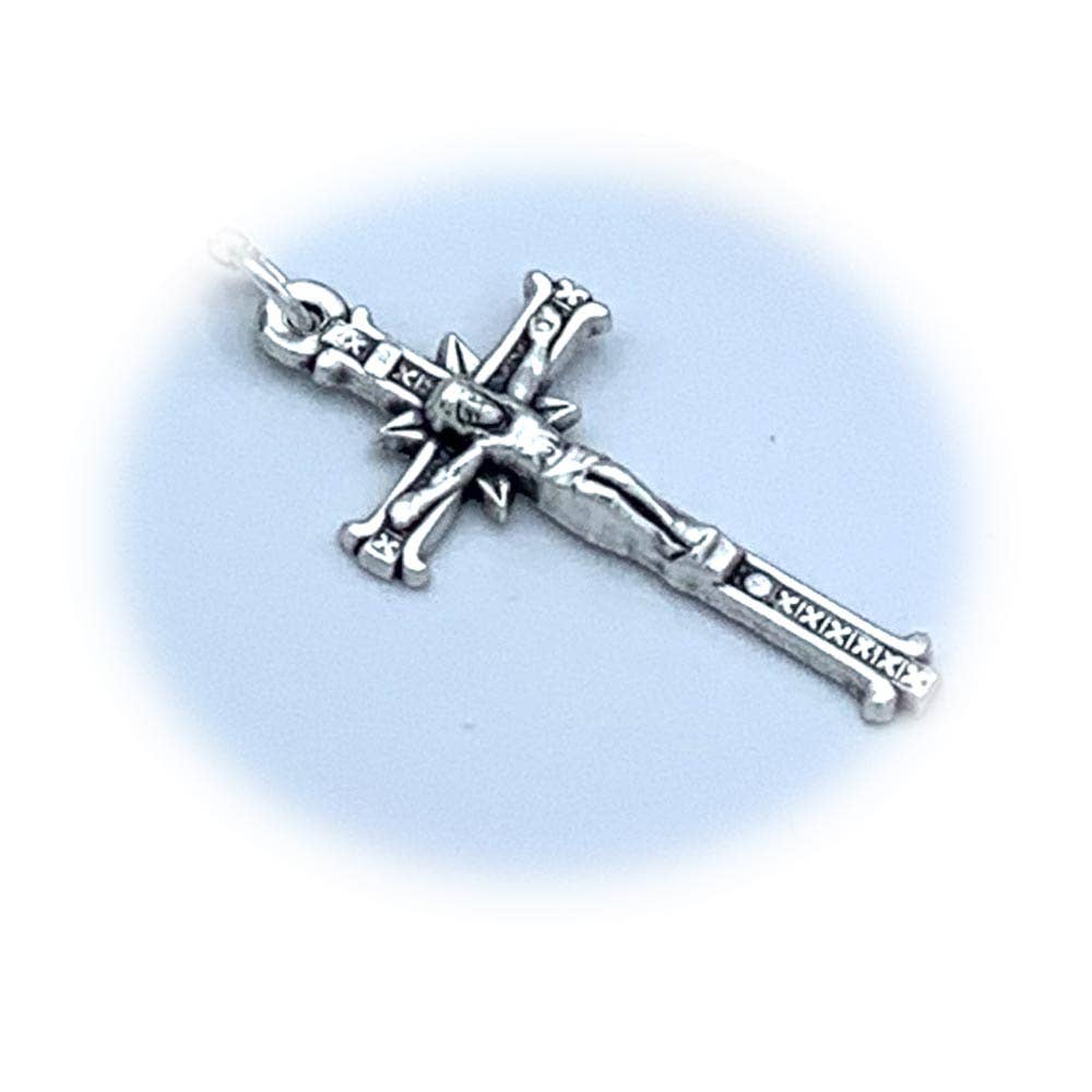 RM Trading - Wholesale Prayer Beads Necklace - St. Michael Rosary Saphire Crystal Beads2