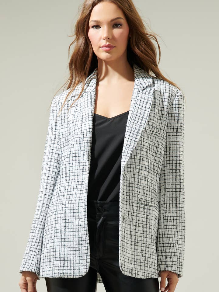 Sugarlips - Wholesale Blazer - Women's - Margaret Tweed Oversized Blazer