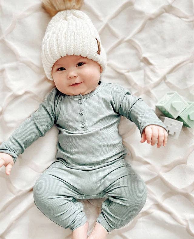 Earth Baby Outfitters - Wholesale Jumpsuit - Baby - Bamboo Ribbed Long Sleeve Henley Romper4