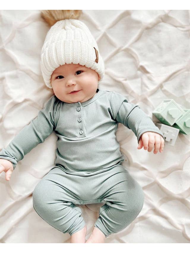 Earth Baby Outfitters - Wholesale Jumpsuit - Baby - Bamboo Ribbed Long Sleeve Henley Romper4