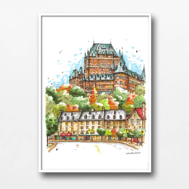 Fairmont Le Château Frontenac Quebec City for wholesale by Downtown Sketcher