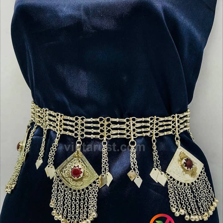 vintarust - Wholesale Belt - Women's - Tribal Boho Belly Chain, Afghan Kuchi Belly Dance Belt7