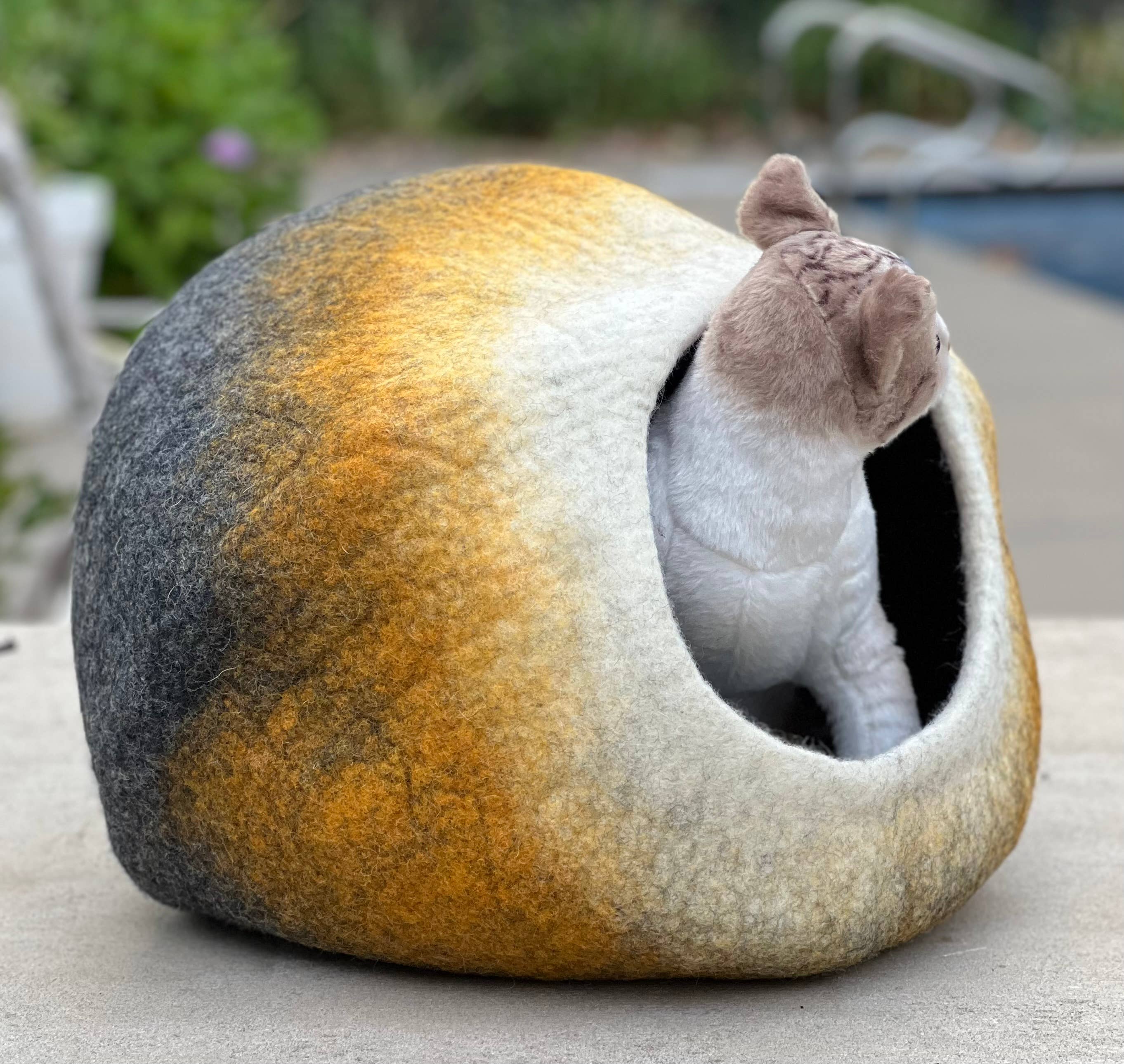 Lungta Imports – casota - Gato e cão por atacado – Caverna para Gatos de Lã Tingida à Mão / Cama e Casa Quente para Gatos7