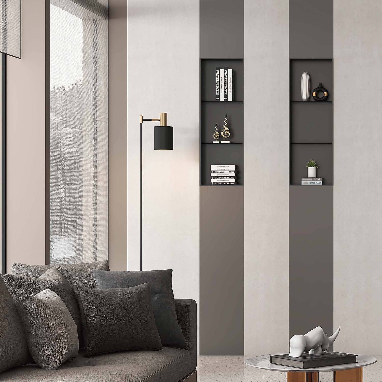 Stilform Handels GmbH - Wholesale Wall Mounted Shelf - Stilform wall niche 90 x 30 matt black stainless steel with 2 shelves shower caddy2