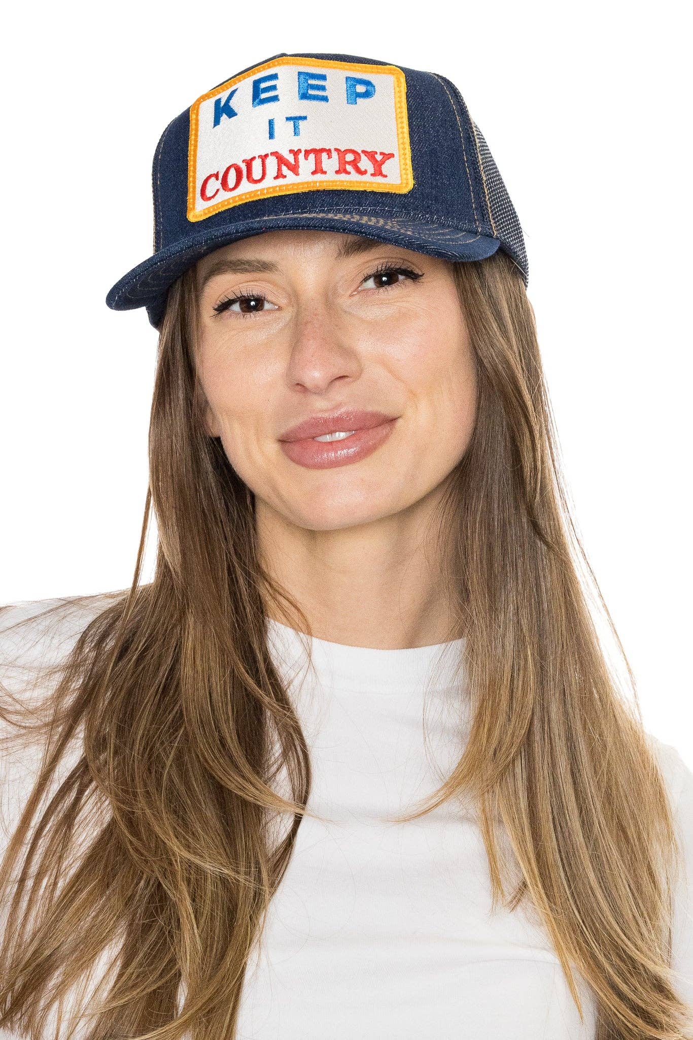 Friday Feelin' - Wholesale Trucker Hat - Women's - Keep It Country Trucker Hat in Denim3