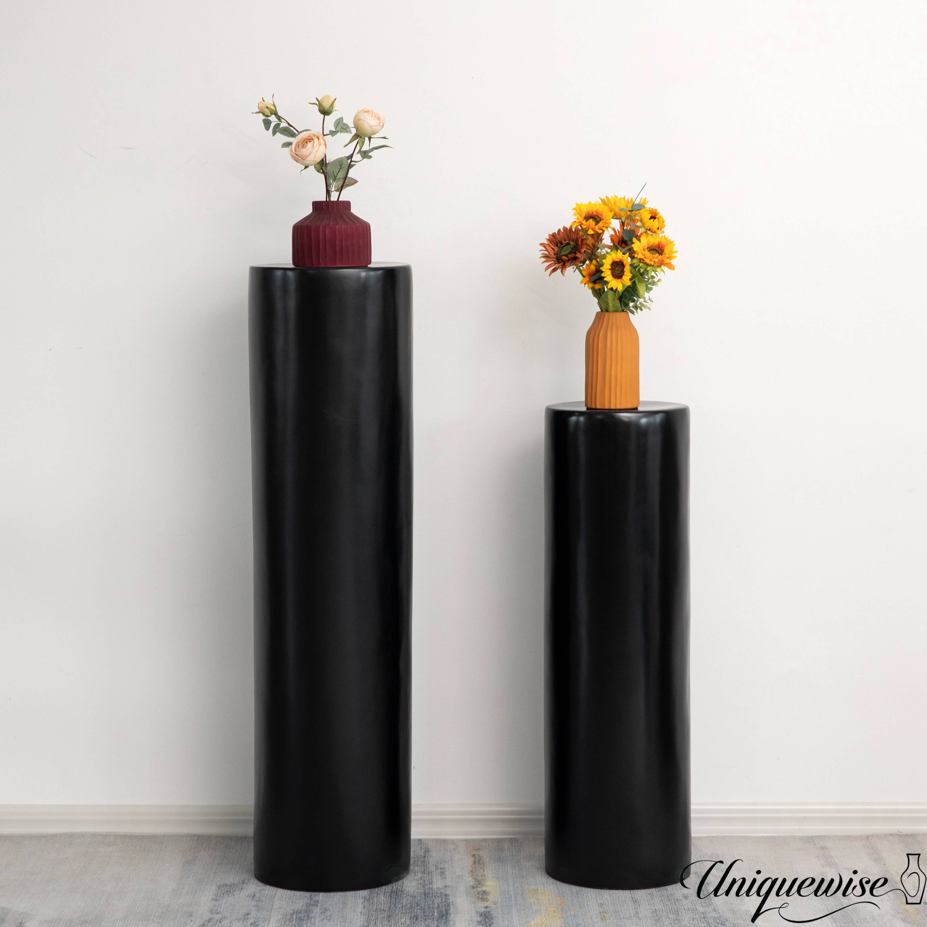 Quickway Imports – Engroshandel Stativ til plantekrukke – Moderne Glasfiber Kolonne Flower Stand Cylinder Piedestal5
