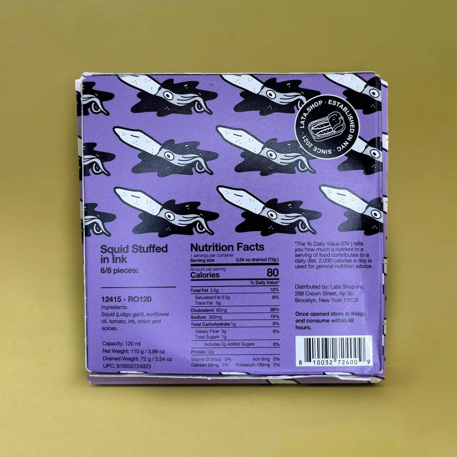 Lata – wholesale Tinned fish – Lata Stuffed Squid in Ink3