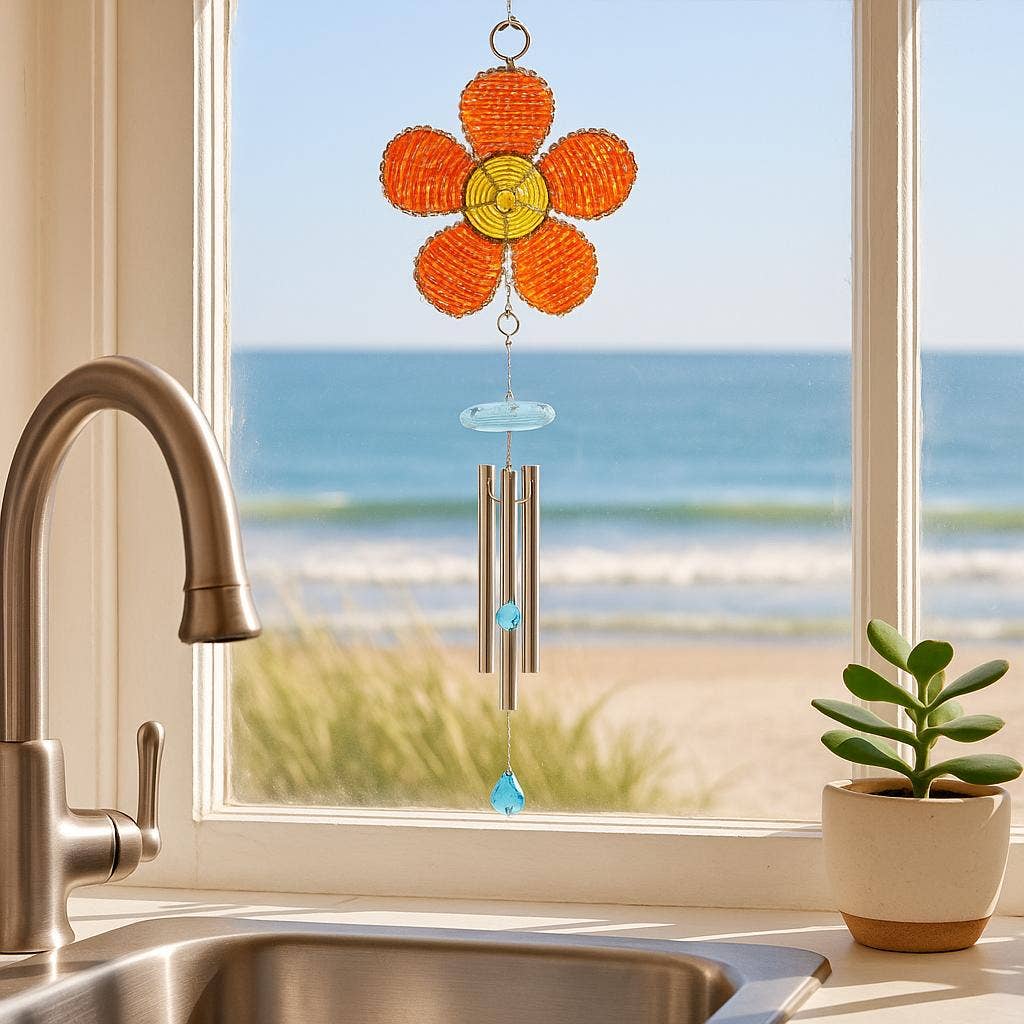 Beadworx By Extol Accessories Ltd. – wholesale Wind chime – Wind Chime Daisy. Asst Set of 31