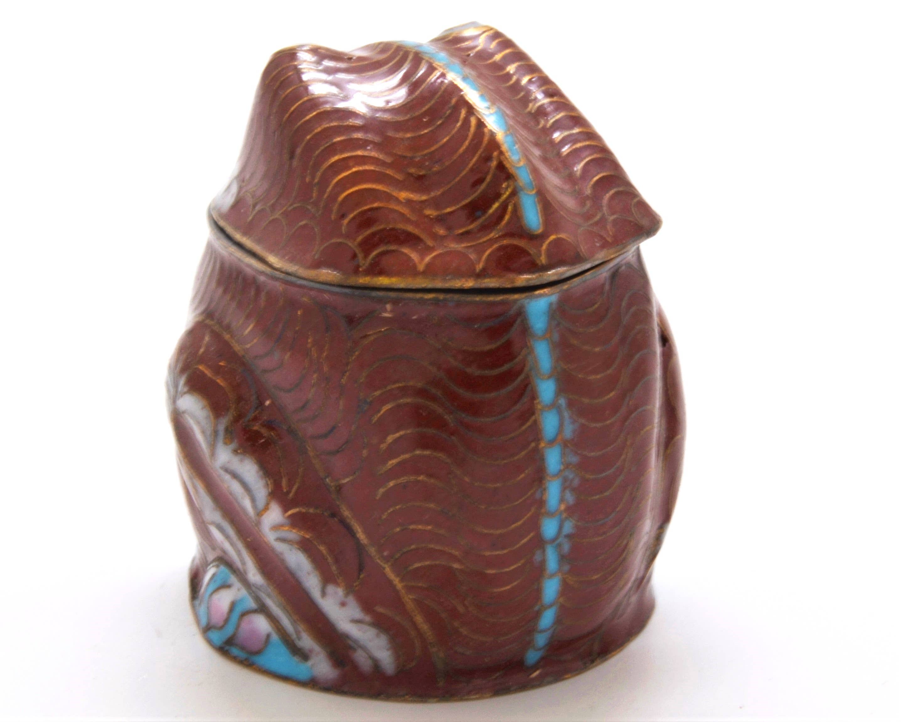 Ciel Collectables - Wholesale Decorative Box - Vintage Cloisonne Funny Frog Box Hand Painted Unusual Design2