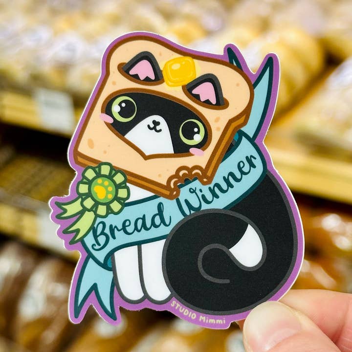 Autocolante de Vinil "Vencedor do Pão" - Gato Tuxedo por atacado de STUDIO Mimmi