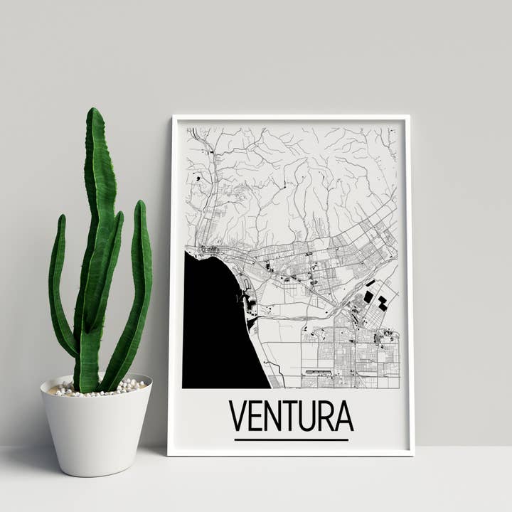 8" x 10" Ventura kaartafdruk - Art Deco-stijl voor wholesale door ILIKEMAPS