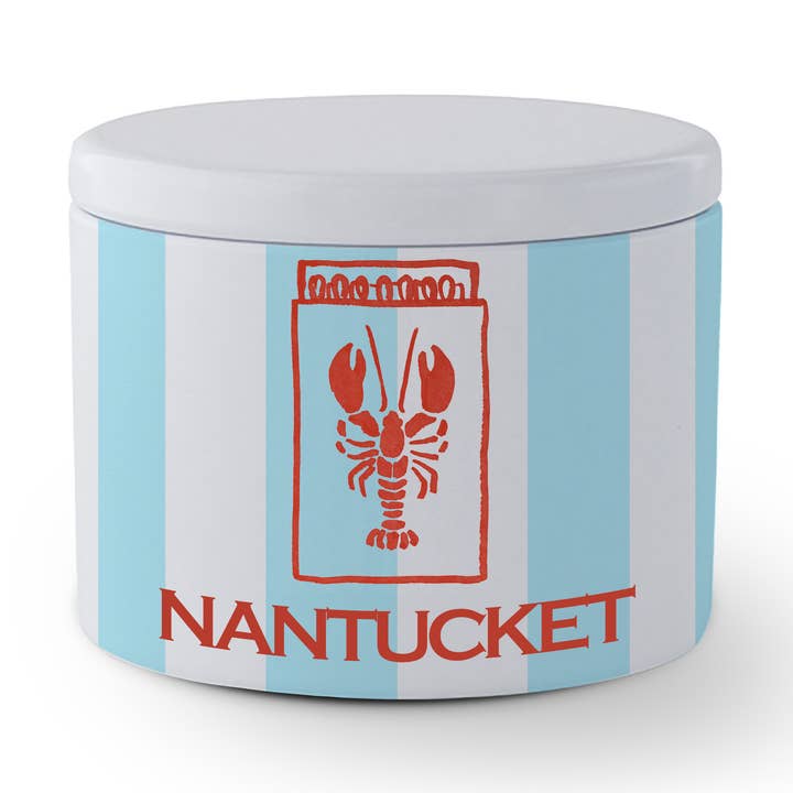 Travel Candle (Blue) - Lobster Match - Custom Name Available for wholesale by Toss Designs